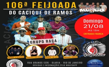 Cacique de Ramos promove 106ª edição de sua feijoada e festeja os 37 anos do Grupo Raça